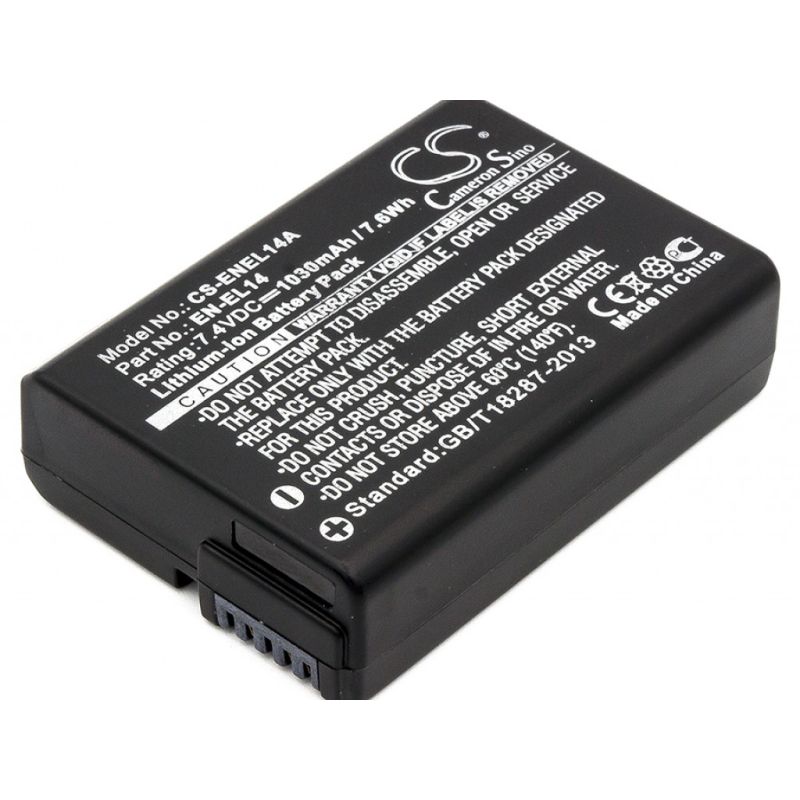 Batería EN-EL14 para Nikon D3100 D3200 D5100 D5200 D5300 DSLR * Capacidad 1030mAh * Alta calidad