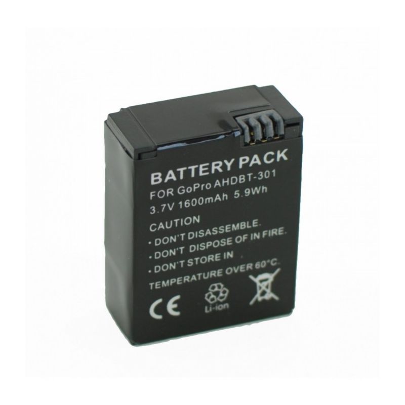 DIGITAL Batería compatible AHDBT-201 / 301 / 302 para Gopro HERO 3 / 3+ * Capacidad 1600mAh * Compacta y duradera