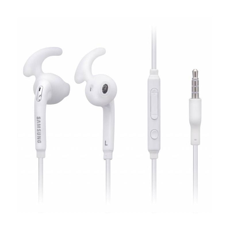 Auriculares cable jack 3,5mm Samsung originales Manos libres EO-EG920BW Hibridos con aletas Blanco