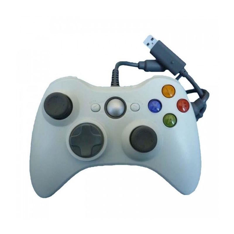 Mando compatible con consola Xbox 360 y PC * Blanco con cable USB * Joystick ergonómico de alta precisión