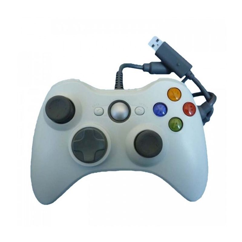 Mando compatible con Xbox 360 y PC ordenador Blanco con cable