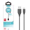 BWOO X111L Cable de carga y datos Conector Apple lightning 8 pin Carga Rápida 2.4A iPhone iPad iPod USB 2.0 Negro 1m