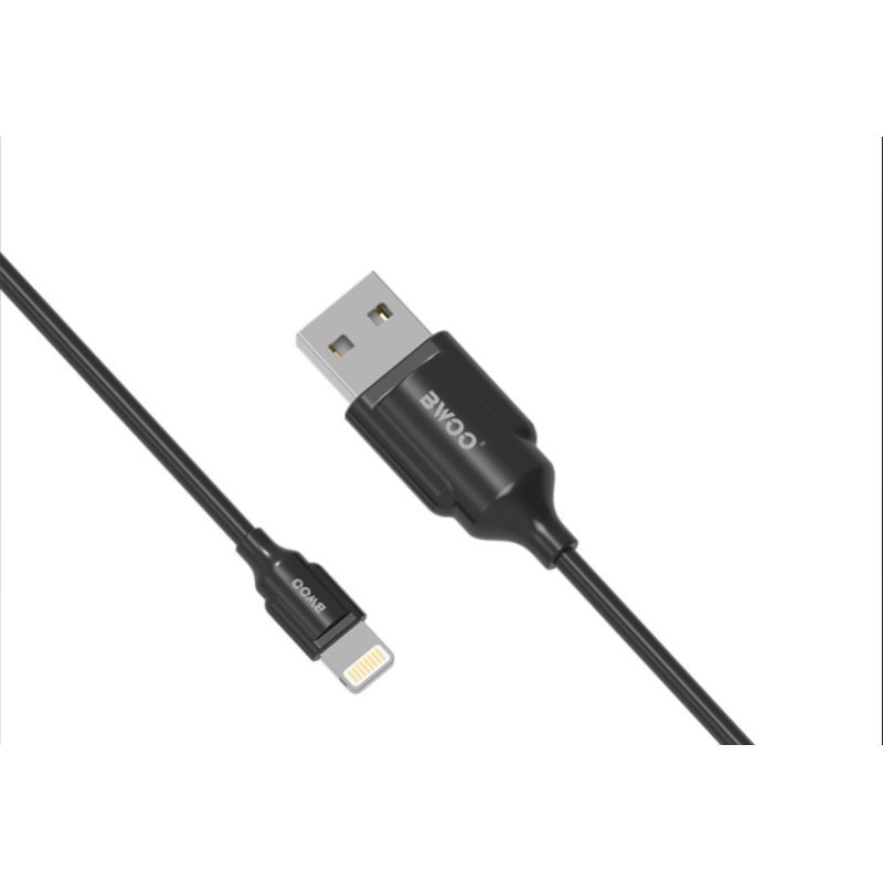 BWOO X111L Cable de carga y datos Conector Apple lightning 8 pin Carga Rápida 2.4A iPhone iPad iPod USB 2.0 Negro 1m