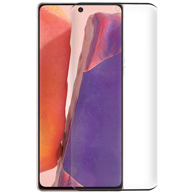 Protector de pantalla compatible con SAMSUNG GALAXY NOTE 20 * Cristal templado Borde negro * Dureza 9H