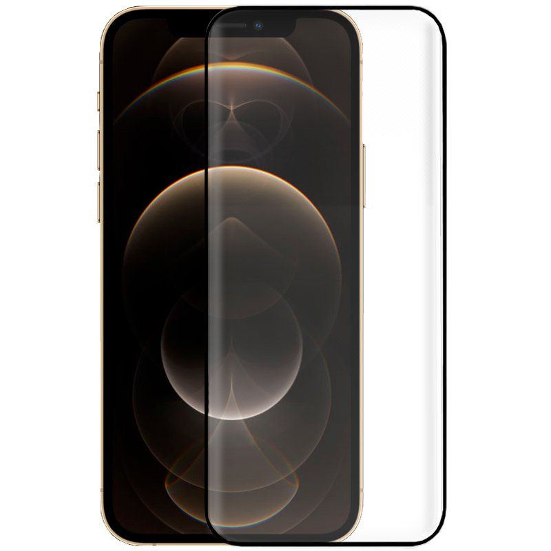 COOL Protector de pantalla compatible con IPHONE 12 PRO MAX * Cristal templado Borde negro * Alta resistencia