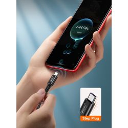 Cable de carga rápida 3.1A USB tipo C para móvil y tablet cable trenzado resistente longitud 1 metro color plata
