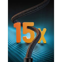 Cable de carga rápida 3.1A USB tipo C para móvil y tablet cable trenzado resistente longitud 1 metro color plata