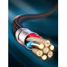 Cable de carga rápida 3.1A USB tipo C para móvil y tablet cable trenzado resistente longitud 1 metro color plata