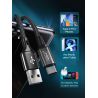 Cable de carga rápida 3.1A USB tipo C para móvil y tablet cable trenzado resistente longitud 1 metro color plata