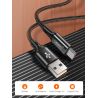 Cable de carga rápida 3.1A USB tipo C para móvil y tablet cable trenzado resistente longitud 1 metro color plata