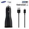 SAMSUNG original Cargador adaptador mechero coche USB 2.0 + Cable micro USB 1m Negro * Carga rápida 15W * EP-LN920