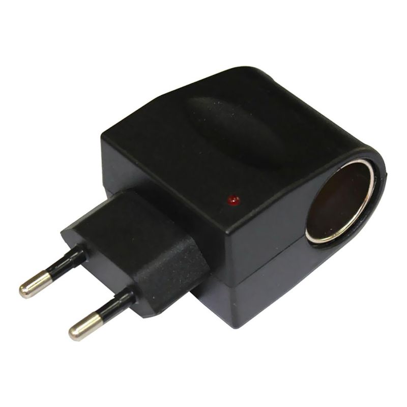 Adaptador mechero coche hembra a red pared enchufe macho entrada 110-240V salida DC 12V 500MA potencia 6W