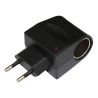 Adaptador red pared enchufe a mechero coche * Entrada 110-240V  50/60HZ * Salida DC 12V  500MA (0,5A)