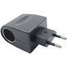 Adaptador mechero coche hembra a red pared enchufe macho entrada 110-240V salida DC 12V 500MA potencia 6W