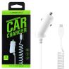 Cargador para mechero coche con cable conector Apple lightning iPhone iPad iPod 1A Blanco