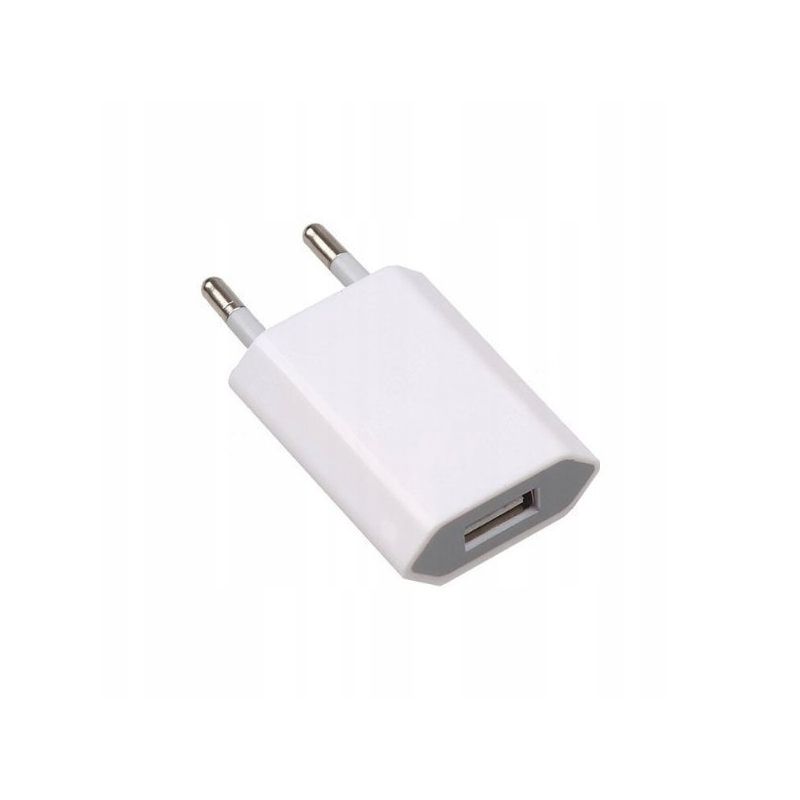 Cargador adaptador de red pared USB 1A universal Blanco - iPhone Apple Samsung Xiaomi LG Sony Huawei…