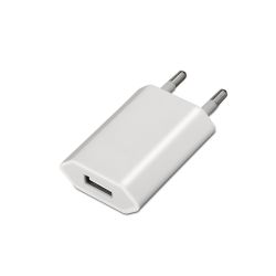 Cargador adaptador USB universal 1A blanco ⋆ Enchufe europeo ⋆ Compacto y ligero ⋆ ENVÍO DESDE ESPAÑA