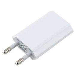 Cargador adaptador de red pared USB 1A universal Blanco - iPhone Apple Samsung Xiaomi LG Sony Huawei…