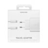 SAMSUNG original Cargador adaptador de red pared tipo C carga super rápida 45W EP-TA845 + Cable Blanco