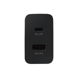 SAMSUNG original Cargador adaptador red pared USB y tipo C carga super rápida 35W modelo EP-TA220 negro