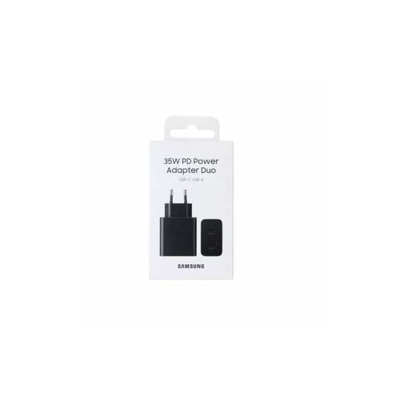 SAMSUNG original Cargador adaptador red pared USB y tipo C carga super rápida 35W modelo EP-TA220 negro