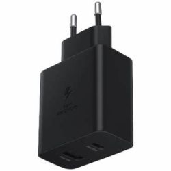 SAMSUNG original Cargador adaptador red pared USB y tipo C carga super rápida 35W modelo EP-TA220 negro
