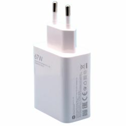 XIAOMI original Cargador adaptador de red pared USB MDY-12-EU / MDY-12-EH Carga super rapida turbo 3A 67W Blanco