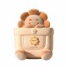 PICOCICI K53 Mochila infantil Goma EVA con peluche flor marrón para niños y niñas preescolar guardería colegio