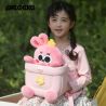 PICOCICI Mochila infantil Goma EVA con peluche conejo rosa para niños y niñas preescolar guardería colegio