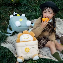 PICOCICI Mochila infantil Goma EVA con peluche conejo rosa para niños y niñas preescolar guardería colegio