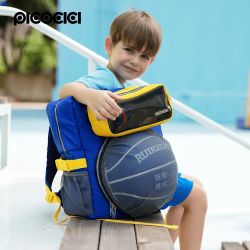 PICOCICI K37 Mochila infantil juvenil deporte con bolsillo para pelota fútbol baloncesto niños colegio primaria