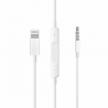 Cable adaptador jack 3.5mm audio auriculares macho a conector Apple lightning macho Control de volumen 1m Blanco