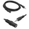 Cable adaptador alargador jack 3.5mm hembra a jack 3,5mm macho 3 Pines audio auriculares / 2m Negro