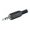 Cable adaptador alargador jack 3.5mm audio auriculares hembra a jack 3,5mm macho 4 Pines micrófono 2m Negro