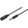 Cable adaptador alargador jack 3.5mm audio auriculares hembra a jack 3,5mm macho 4 Pines micrófono 2m Negro