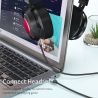 Cable adaptador jack 3.5mm macho a tipo C macho trenzado para auriculares y audio de 1 metro color negro gris