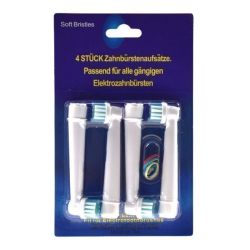Pack 4 cabezales recambio compatibles con Braun Oral-B SB-17A ⋆ limpieza profunda y eficaz ⋆ apto cepillos eléctricos