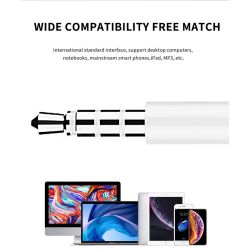 Auriculares manos libres con cable 1.2m Jack 3.5mm micrófono y control de volumen color blanco