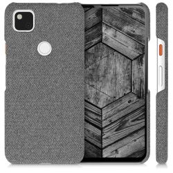 Funda compatible con GOOGLE PIXEL 4A 4G Carcasa protectora trasera resistente dura forrada en tela - GRIS