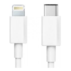 Cable de carga y datos conector Apple lightning 8 pin a Tipo C USB-C compatible iPhone iPad iPod blanco 1m 2m