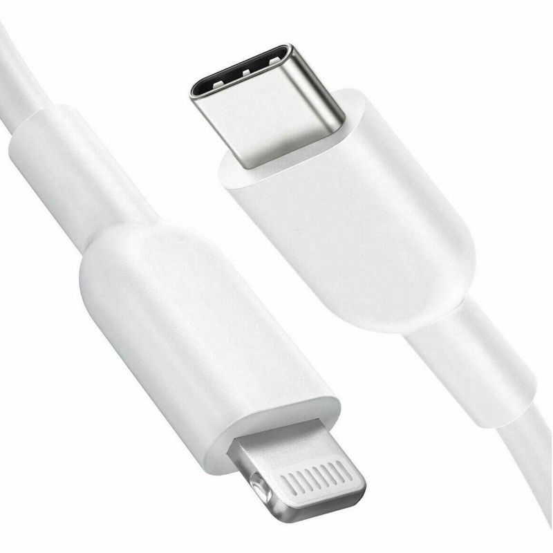 Cable de carga y datos conector Apple lightning 8 pin a Tipo C USB-C compatible iPhone iPad iPod blanco 1m 2m