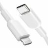 Cable de carga y datos conector Apple lightning 8 pin a Tipo C USB-C compatible iPhone iPad iPod blanco 1m 2m
