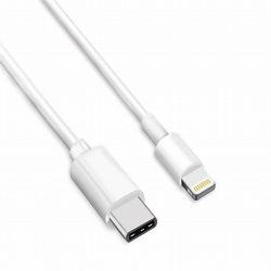 Cable de carga y datos conector Apple lightning 8 pin a Tipo C USB-C compatible iPhone iPad iPod blanco 1m 2m
