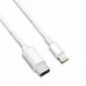 Cable de carga y datos conector Apple lightning 8 pin a Tipo C USB-C compatible iPhone iPad iPod blanco 1m 2m