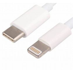 Cable de carga y datos conector Apple lightning 8 pin a Tipo C USB-C compatible iPhone iPad iPod blanco 1m 2m