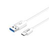 BWOO Cable USB macho a Micro USB macho Carga rápida 2.4A / 3m Blanco / BO-09120