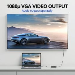 Adaptador convertidor USB macho 3.0 / 2.0 a VGA hembra 1080p para pantalla múltiple en PC portátil