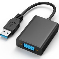 Adaptador convertidor USB macho 3.0 / 2.0 a VGA hembra 1080p para pantalla múltiple en PC portátil