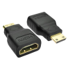 Adaptador convertidor HDMI hembra a MINI HDMI macho Negro