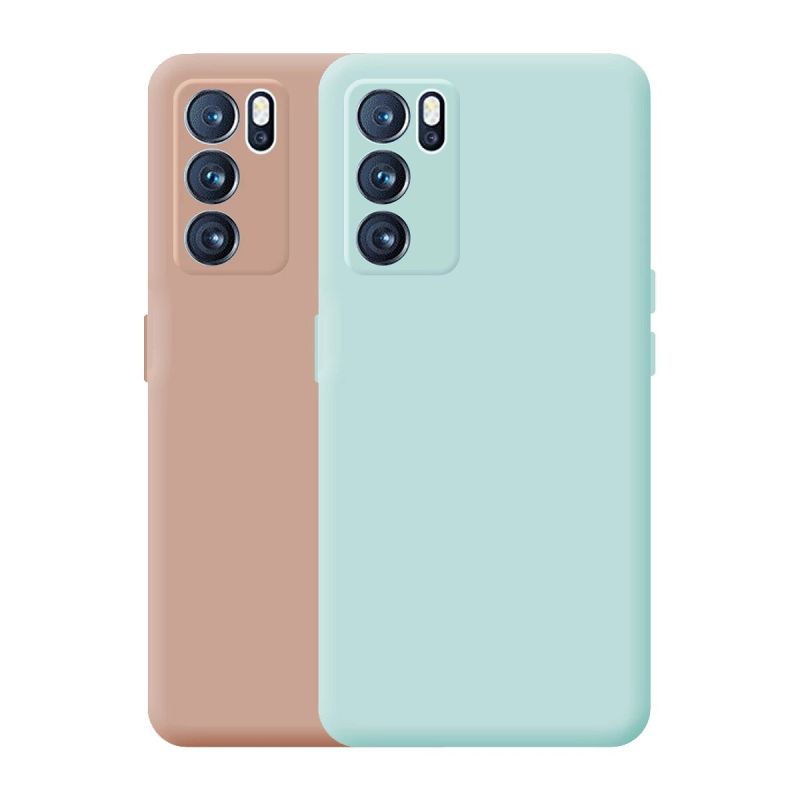 Funda compatible con OPPO RENO6 5G silicona flexible lisa 3D cubre cámara trasera color rojo elegante y suave
